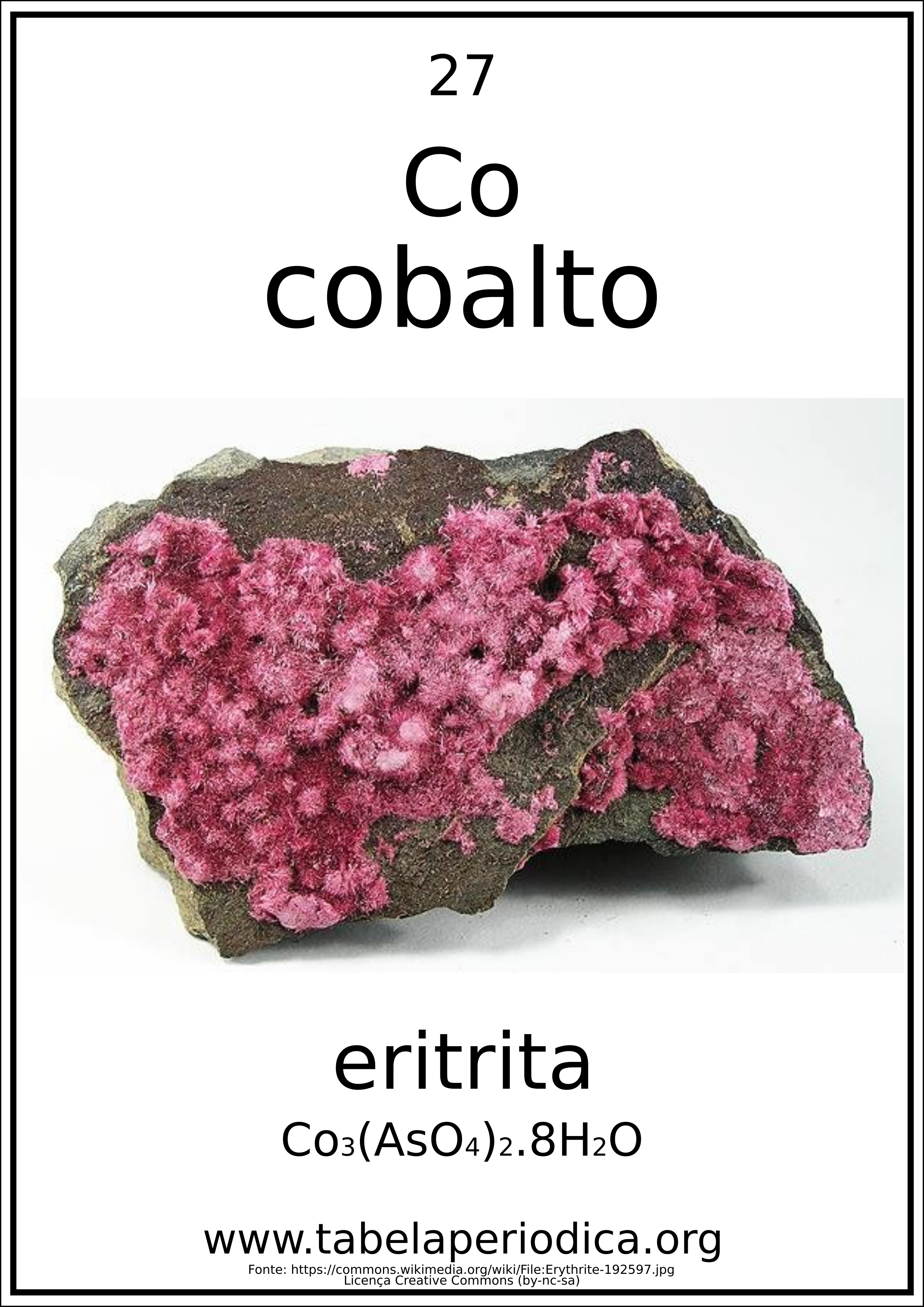 Cobalto em eritrita  Imagens da Tabela Periódica