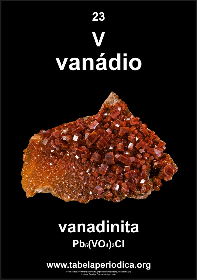 mineral que contém o elemento químico vanádio