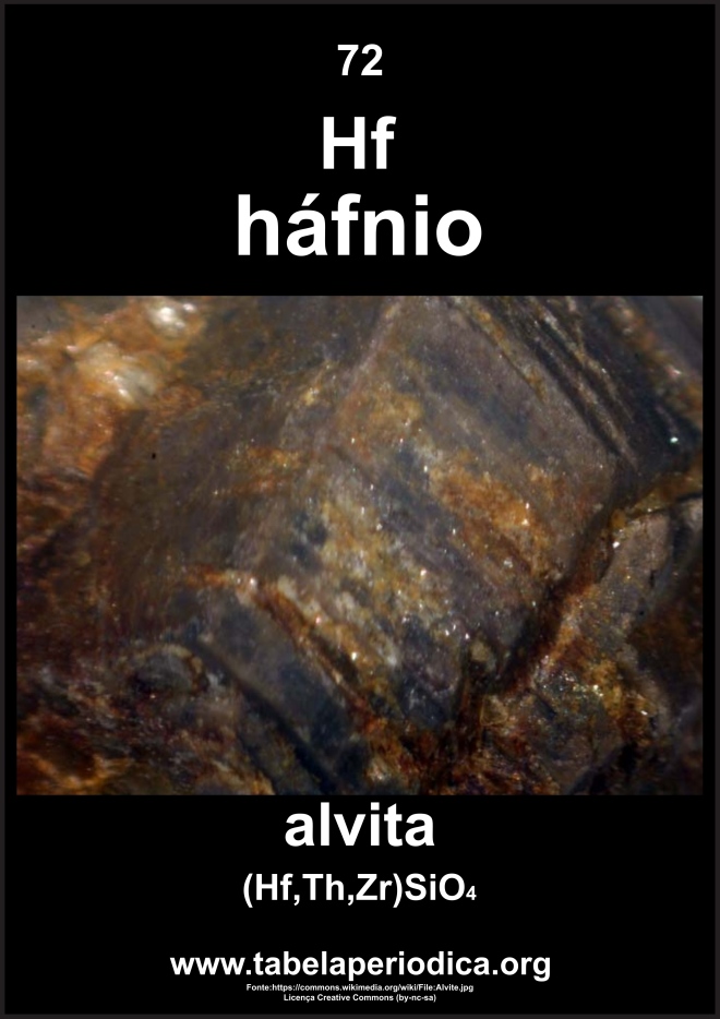 mineral alvita contém háfnio em sua composição